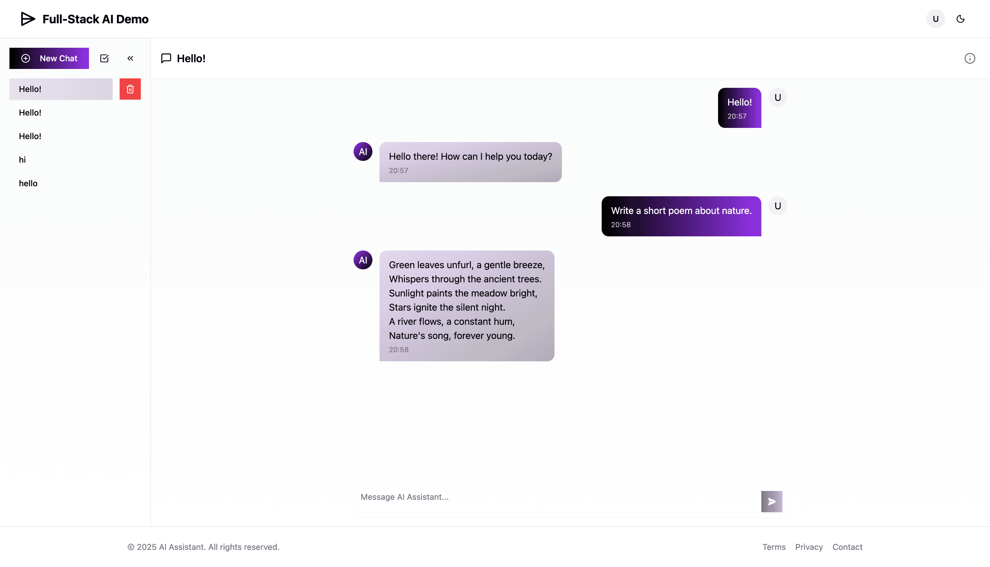 Full-Stack AI Chatbot