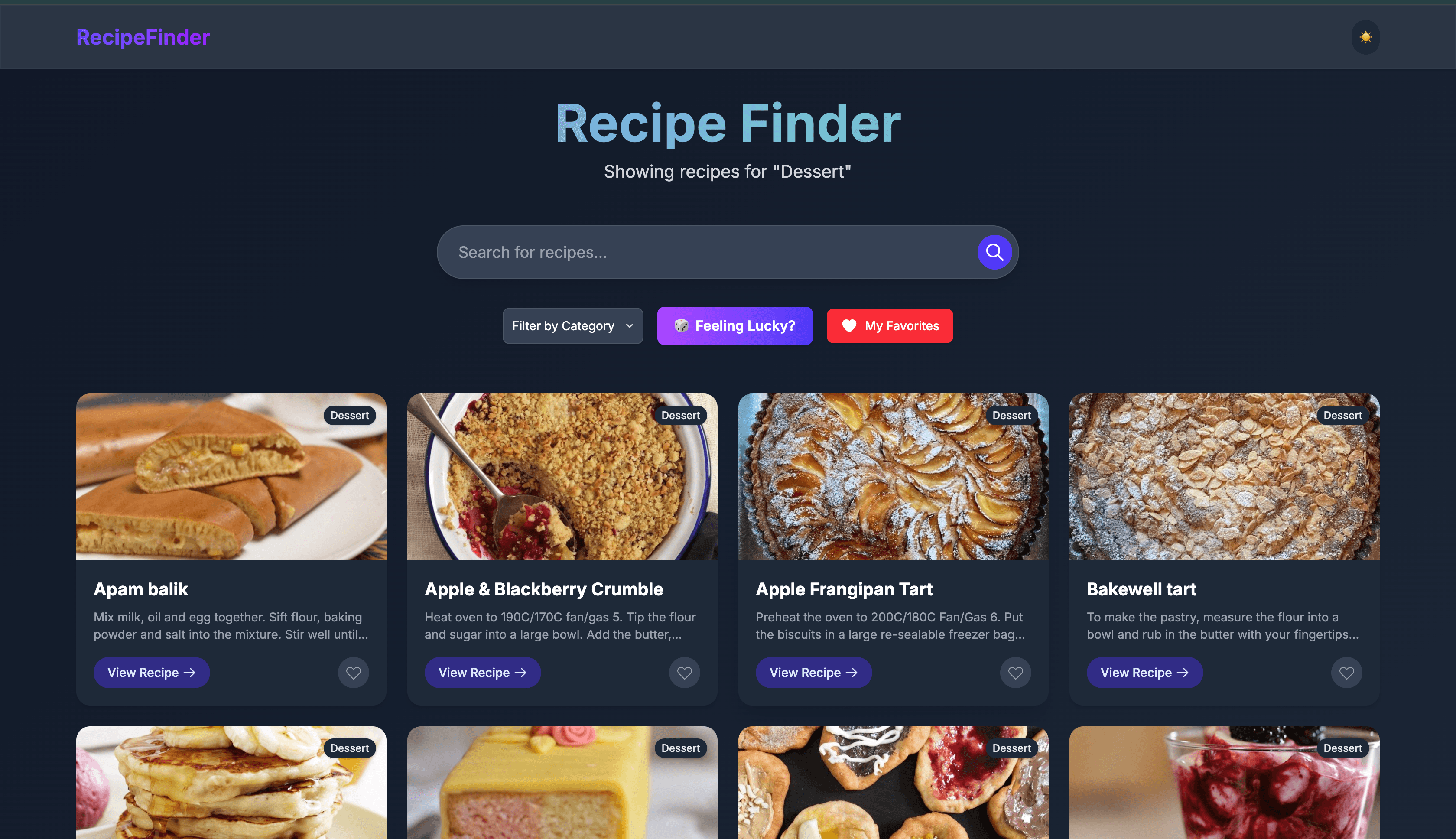 Recipe Finder App